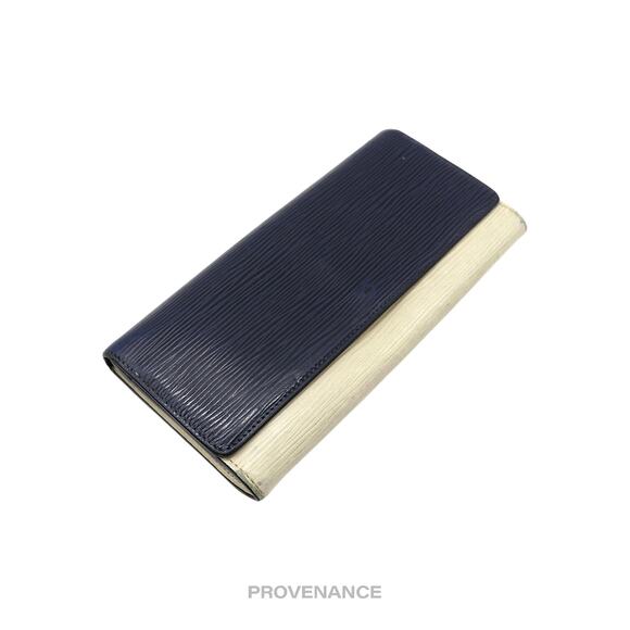 🔴 Louis Vuitton Long Wallet - White Blue Epi Patchwork - Picture 4 of 12